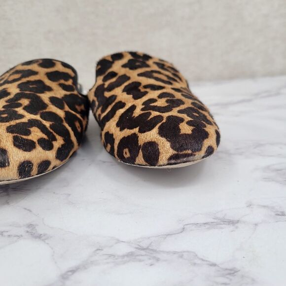Michael Kors Natasha Leopard Dyed Calf Hair Slide Mule Clog Pony Hair Women's - Picture 3 of 12
